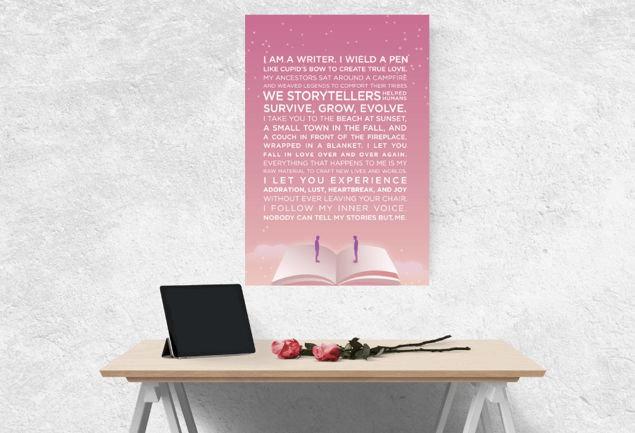 The Writer's Muse Inspirational Poster - Romance FF - Scribe Forge