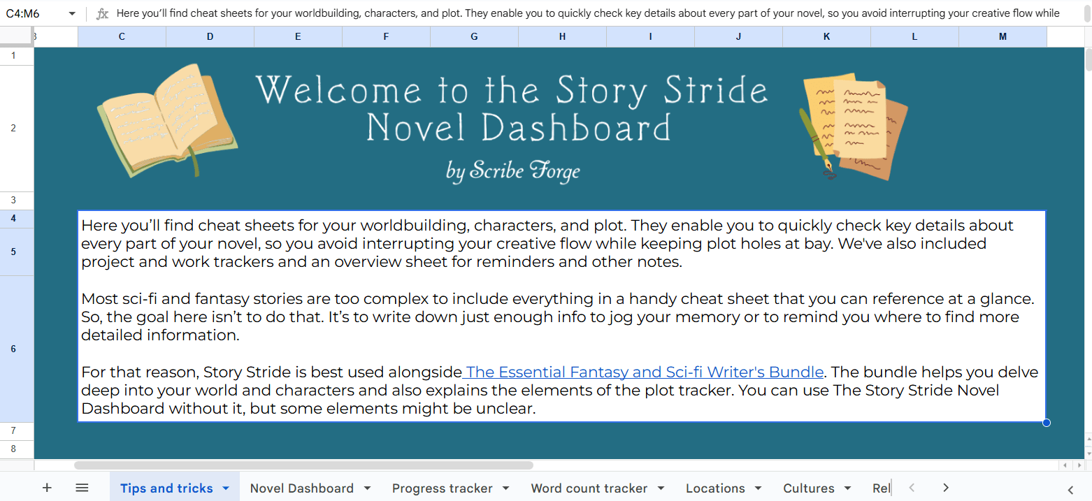The Story Stride Novel Dashboard - Scribe Forge
