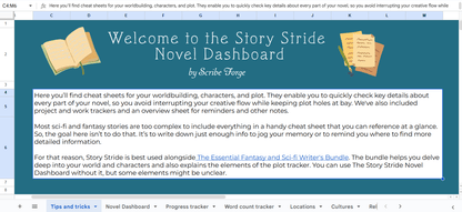 The Story Stride Novel Dashboard - Scribe Forge