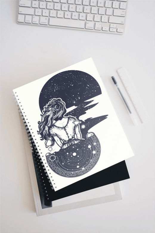 The Writer’s Epiphany Notebook - Space Woman Cover - Scribe Forge