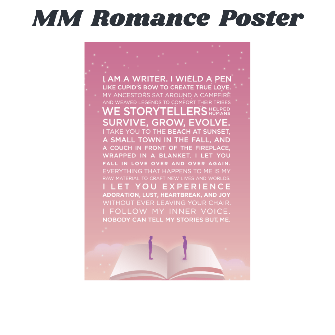 The Writer's Muse Inspirational Poster - Male-Male Romance - Print-at-home Version - Scribe Forge