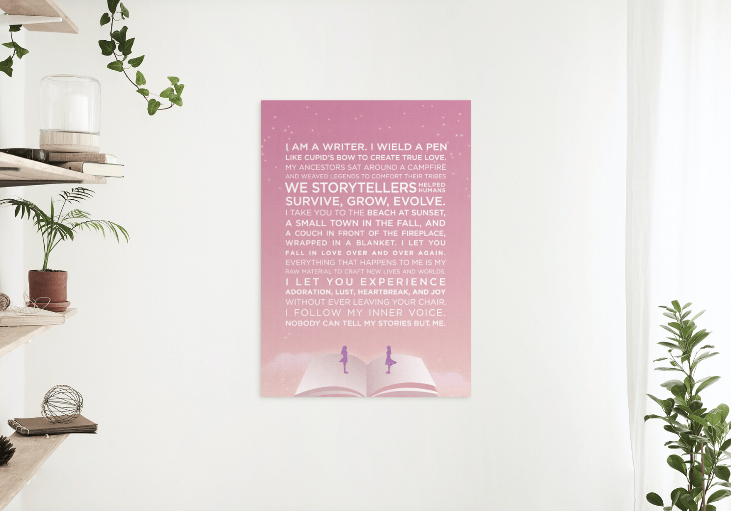 The Writer’s Muse Inspirational Poster - Romance Female-Female - Print-at-home Version - Scribe Forge