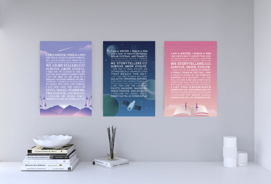 The Writer's Muse Inspirational Poster - Romance FF - Scribe Forge