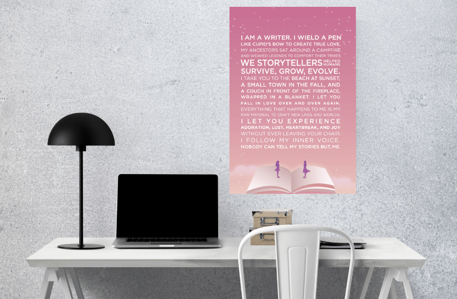 The Writer's Muse Inspirational Poster - Romance MF - Scribe Forge
