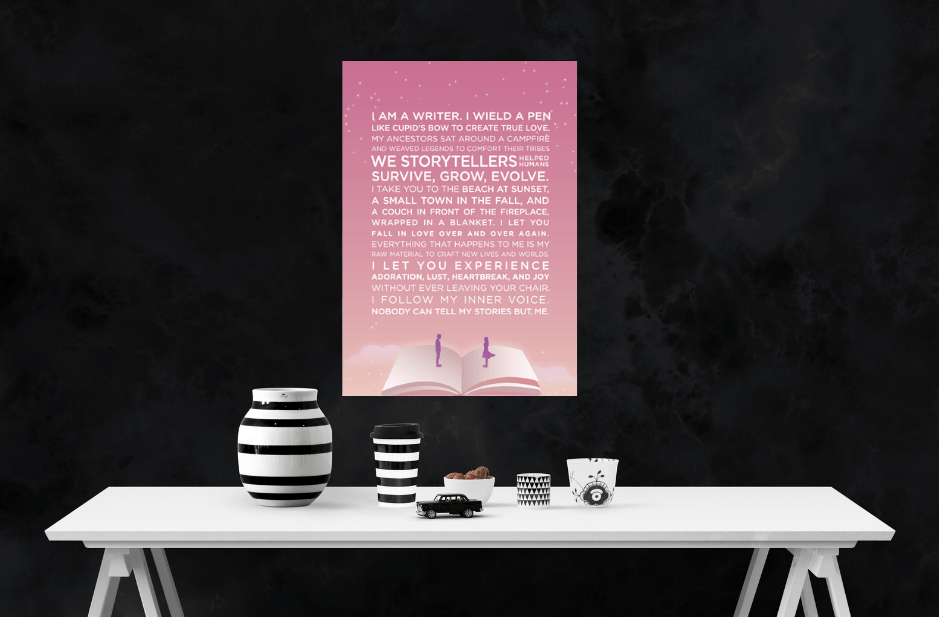 The Writer's Muse Inspirational Poster - Romance MM - Scribe Forge