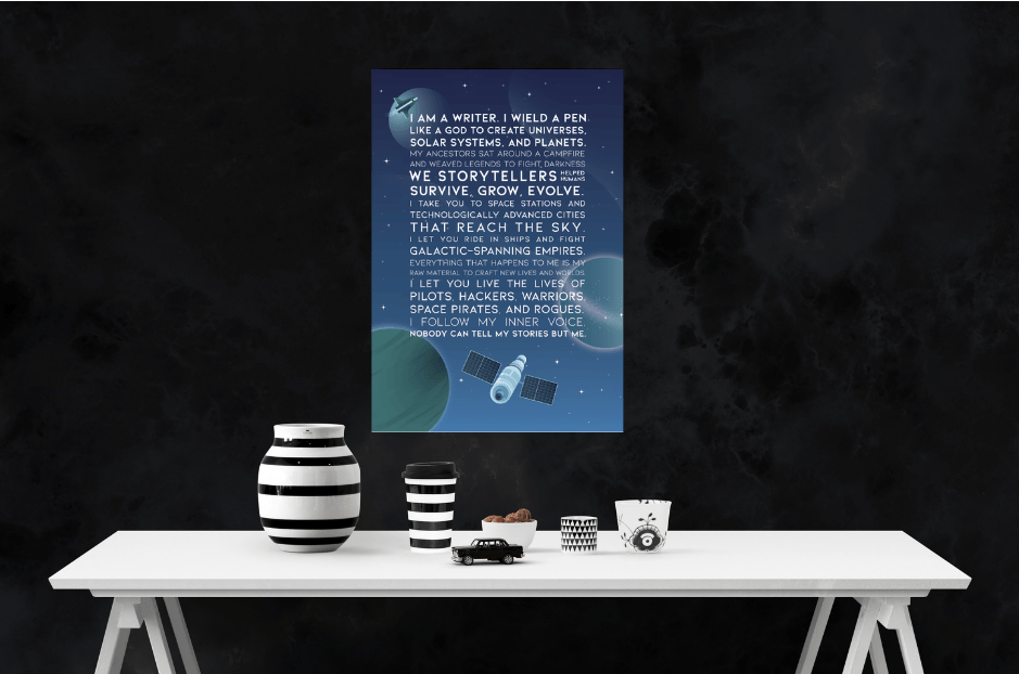 The Writer’s Muse Inspirational Poster - Sci-fi - Scribe Forge
