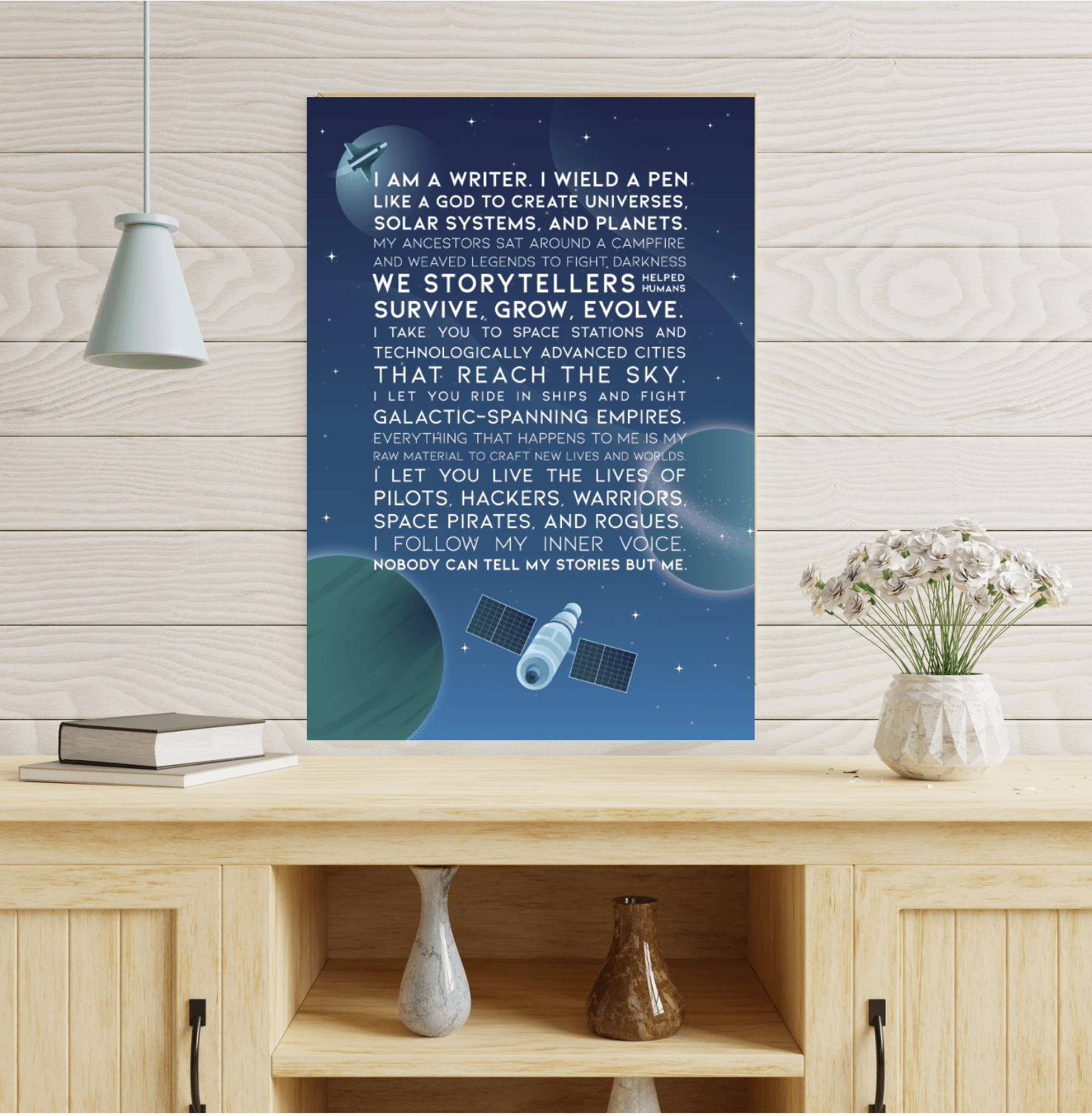 The Writer’s Muse Inspirational Poster - Sci-fi - Scribe Forge