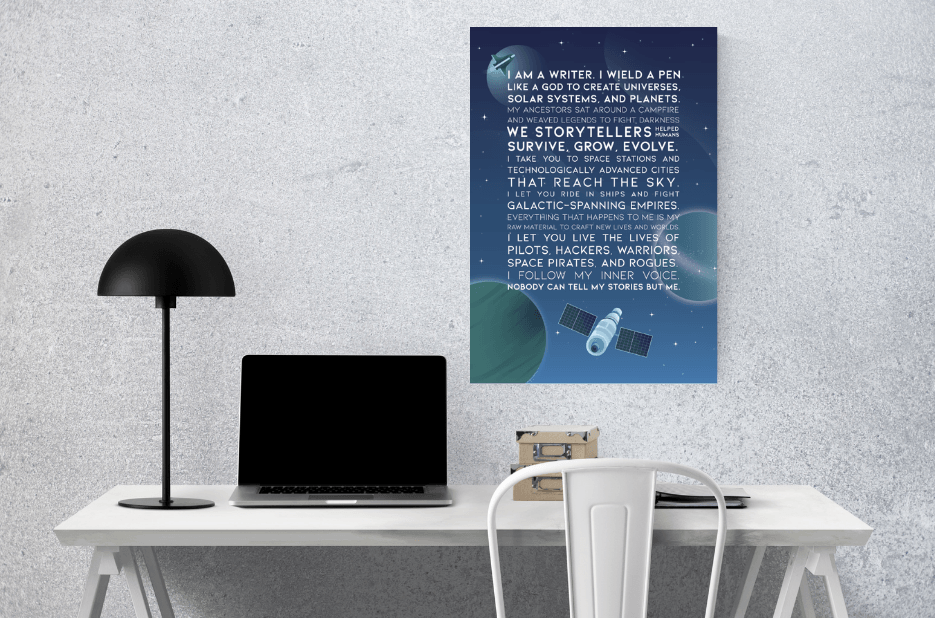 The Writer’s Muse Inspirational Poster - Sci-fi - Scribe Forge
